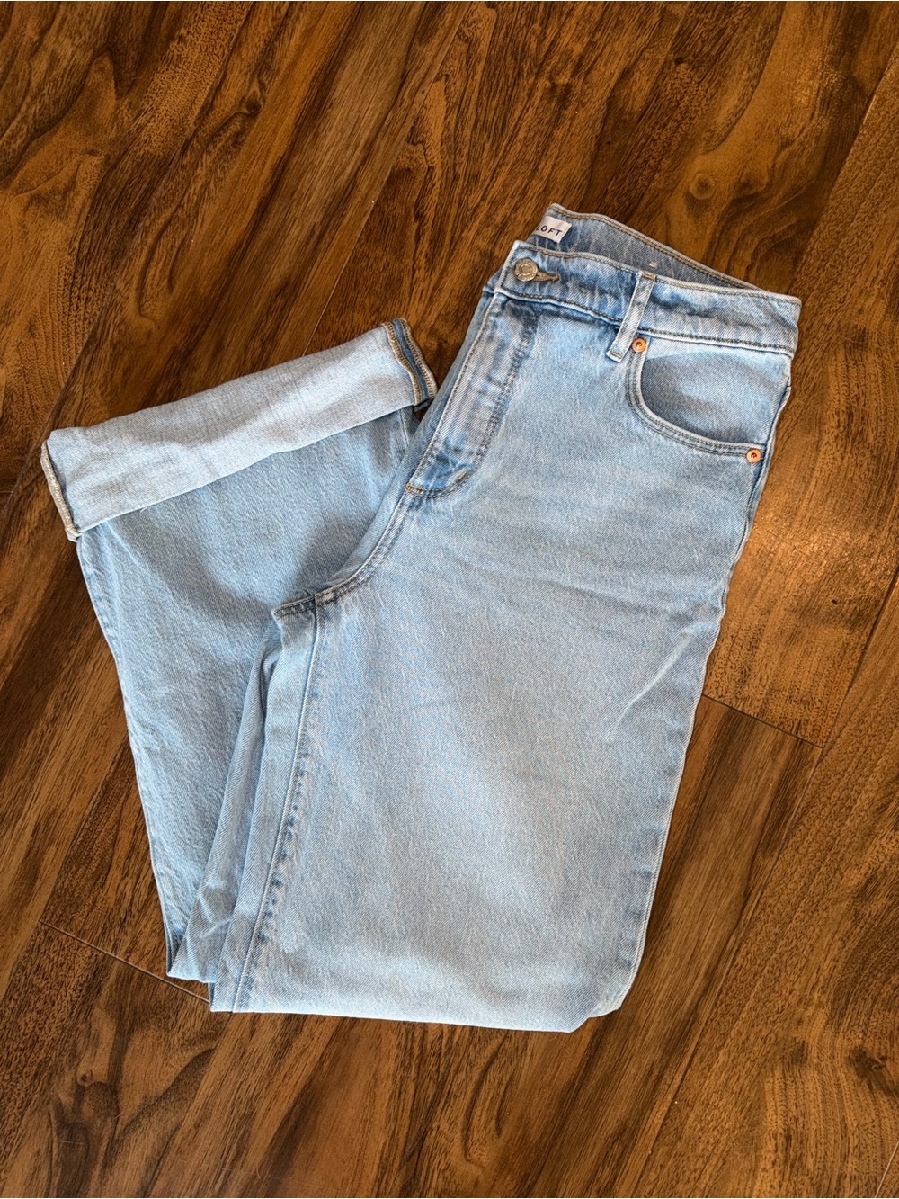 LOFT Wide-Leg Jeans in Light Blue Wash